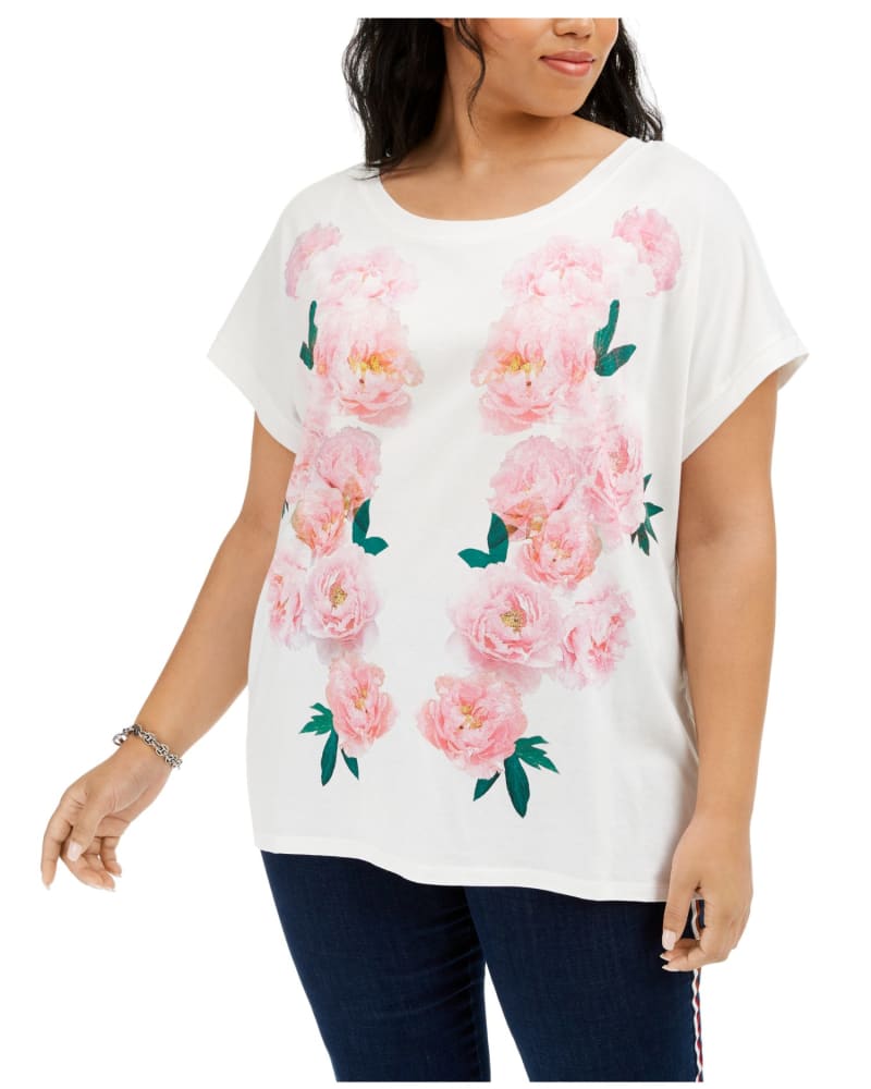 Tommy Hilfiger Men s Plus Size Floral Print T Shirt White Size 1X White